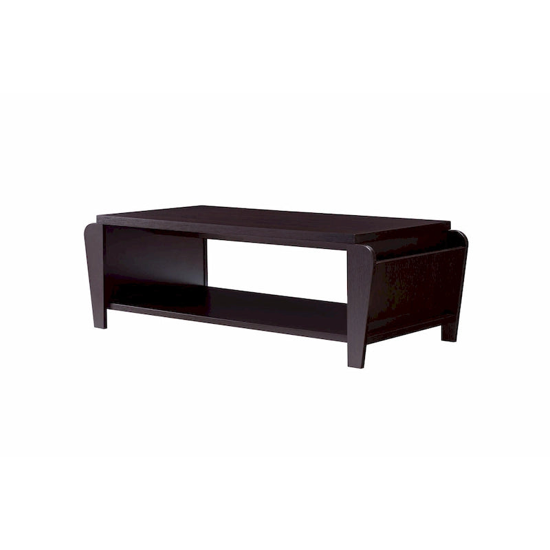 Contemporary Brown 56-inch 1-Shelf Coffee Table