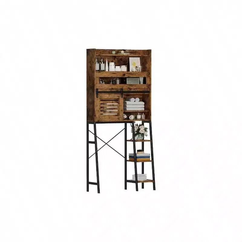 Over-Toilet Storage Cabinet with Sliding Barn Door