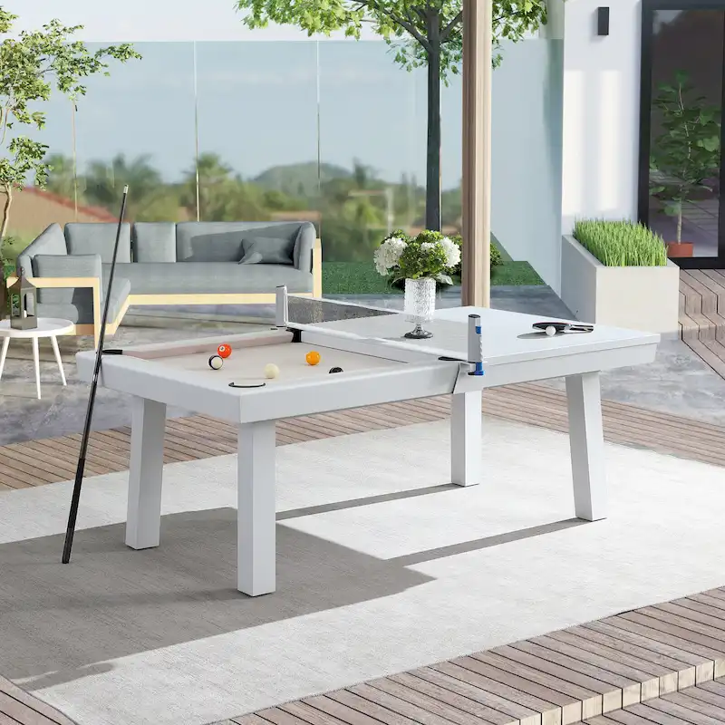 Laguna Indoor/Outdoor 8ft Slate Pool Table with Dining Top & Accessories