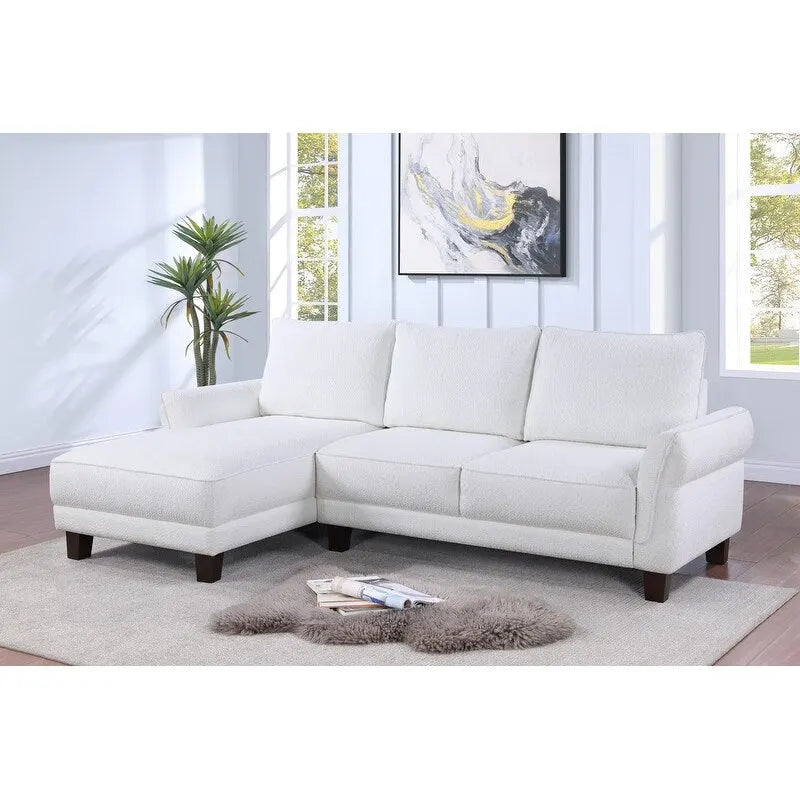 Belle Sherpa 96 Wide Sectional Sofa with Left-Facing Chaise