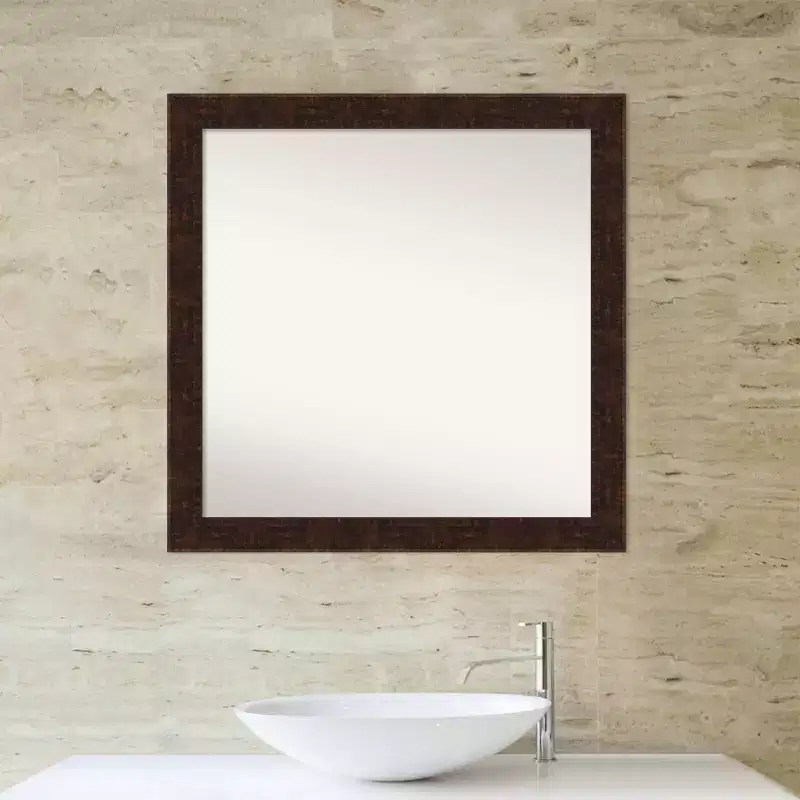 Polystyrene Frame Square Bathroom Mirror 30'' x 30''