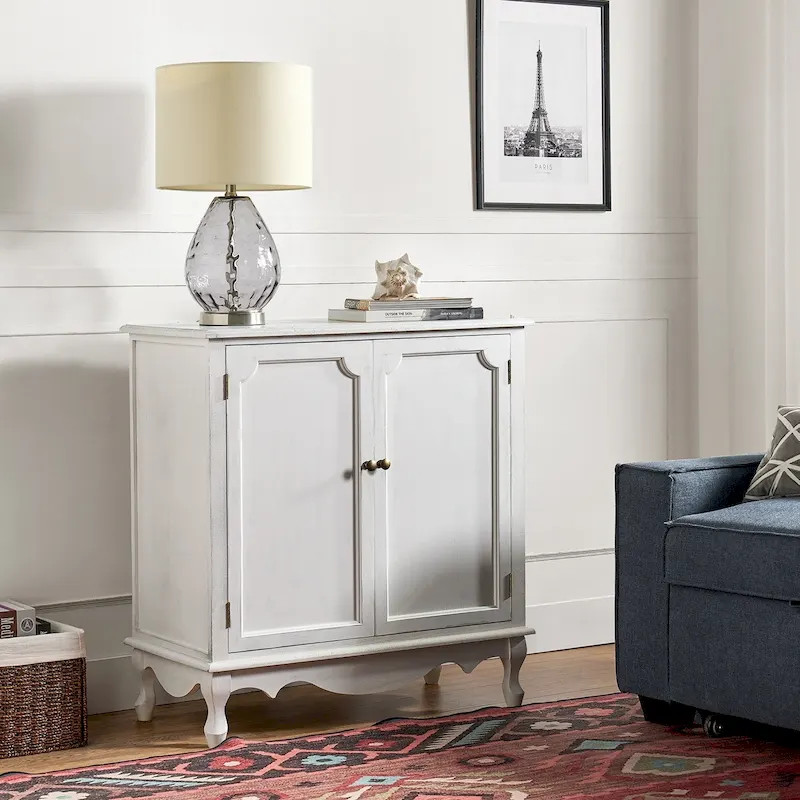 Pallantium 34Tall-2 Door Farmhouse Style Accent Cabinet by HULALA HOME