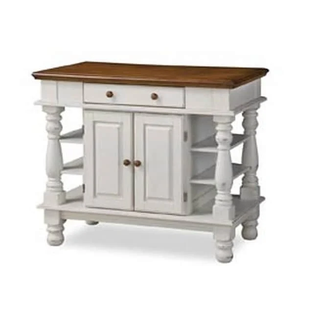 Americana Off-White Kitchen Island With Storage